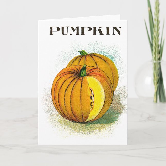 Pumpkin - Vintage Seed Crate Label Card (Front)