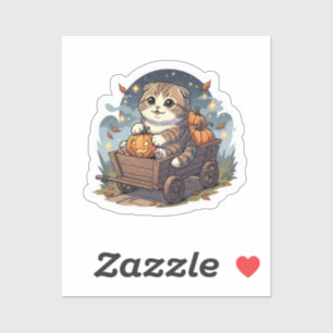 Pumpkin Wagon Fold – Scottish Fold Cat Halloween