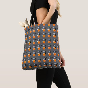 Pumpkin Watcher: Haunted Moonlight Scene Tote Bag