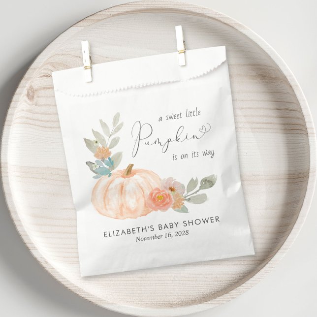 Pumpkin Watercolor Autumn Baby Shower Favour Bags (Creator Uploaded)