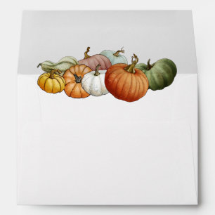 Pumpkin Watercolor Baby Shower Autumn Envelope