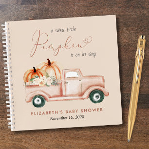 Pumpkin Watercolor Baby Shower Guest Book