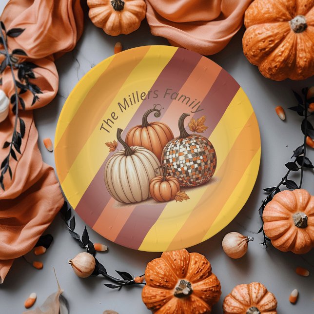  Pumpkin Watercolor Elegant personalised pattern Paper Plate (Pumpkin Watercolor Elegant personalized pattern Paper Plates)