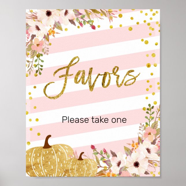 Pumpkin Watercolor Favour Sign (Front)