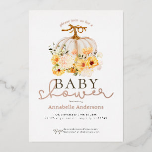Pumpkin watercolor Neutral Baby shower