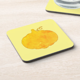 Pumpkin Watercolor Painting Coaster