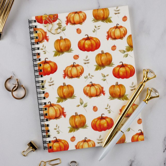 pumpkin Watercolor Pattern Notebook (Creator Uploaded)