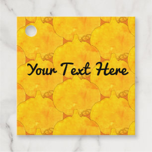 Pumpkin Watercolor Pattern Painting Favour Tags