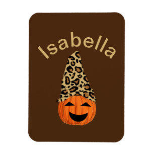 Pumpkin Wearing A Leopard Hat Magnet
