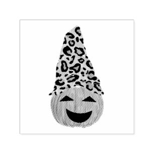 Pumpkin Wearing A Leopard Hat Self-inking Stamp