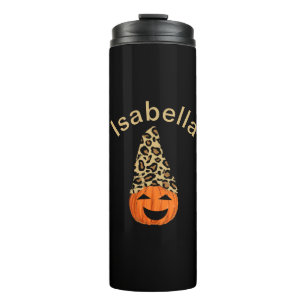 Pumpkin Wearing A Leopard Hat Thermal Tumbler