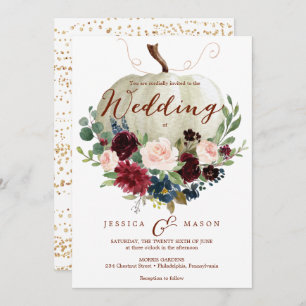 Pumpkin Wedding Invitation - Fall Wedding