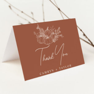 Pumpkin Wedding Thank You Card