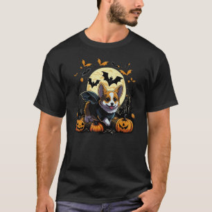 Pumpkin Welsh Corgi costume on Welsh Corgi Hallowe T-Shirt