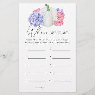 Pumpkin - Where were we bridal shower game