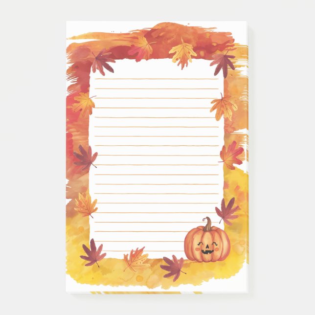 Pumpkin Whispers & Falling Leaves Post-it Notes (Front)