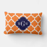 Pumpkin White Moroccan #5 Navy 3 Initial Monogram