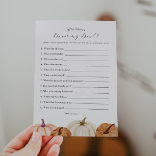 Pumpkin Who Knows Mummy Game Card