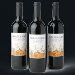 Pumpkin Wildflower 70th Birthday Personalised Wine Label<br><div class="desc">Fall pumpkins are nestled in delicate golden yellow and orange wildflowers to create an elegant aesthetic. All of the text is editable so you can easily craft your own special mood.</div>