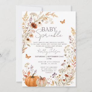 Pumpkin Wildflower Baby Shower Invite