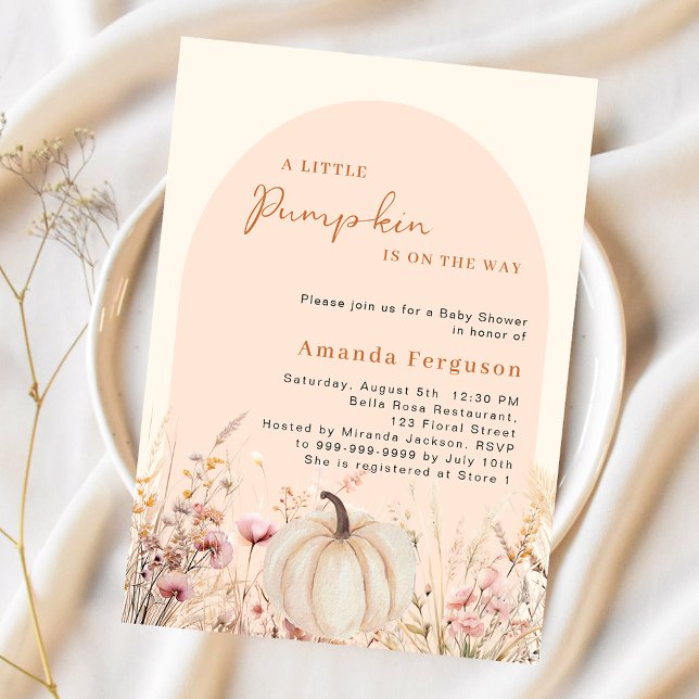 Pumpkin wildflower pink arch budget Baby Shower (Creator Uploaded)