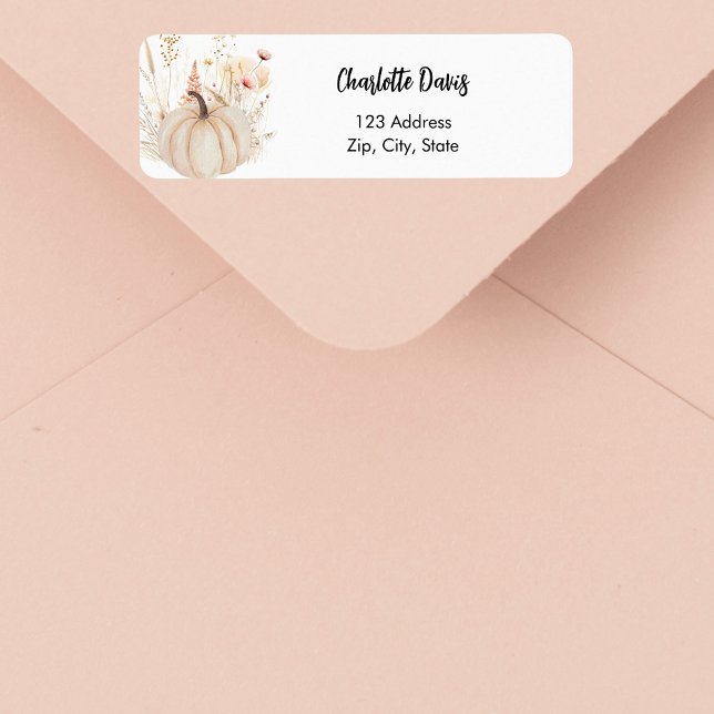 Pumpkin wildflower pink beige return address (Creator Uploaded)