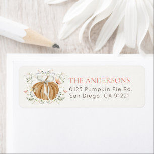  Pumpkin Wildflowers Butterflies Return Address