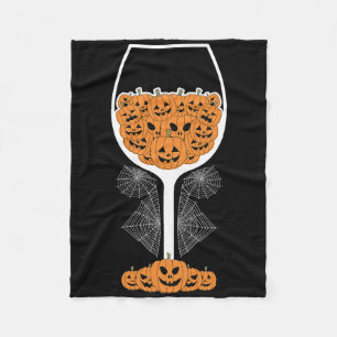 Pumpkin Wine Gl Spider Web Costume Easy Halloween Fleece Blanket