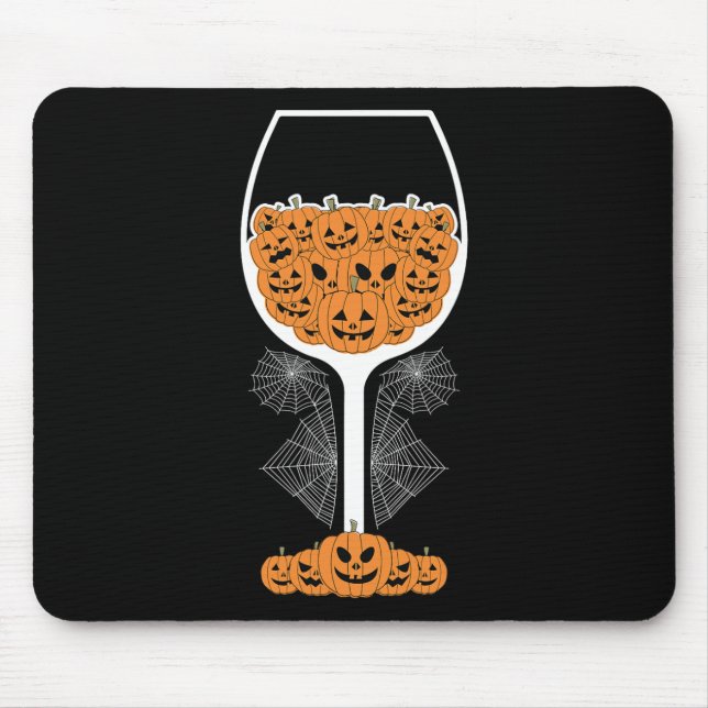Pumpkin Wine Gl Spider Web Costume Easy Halloween  Mouse Pad (Front)