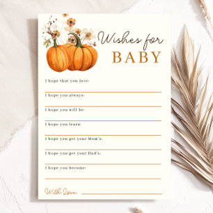 Pumpkin Wishes for Baby Baby Shower Advice Card