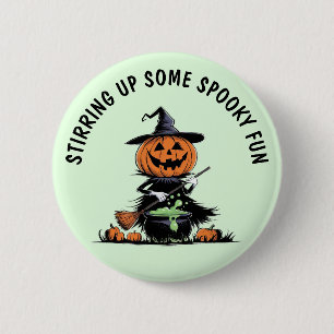 Pumpkin Witch 6 Cm Round Badge
