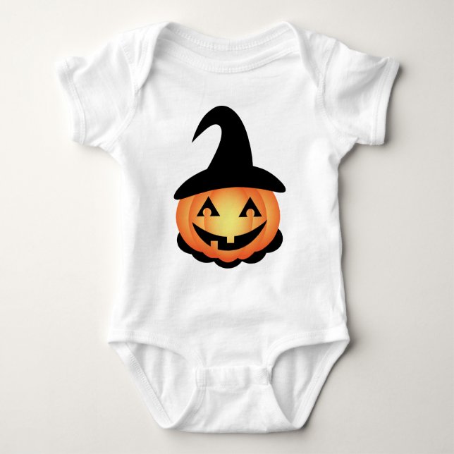 Pumpkin Witch Baby Bodysuit (Front)