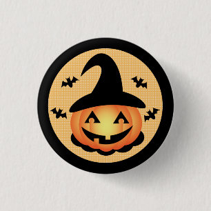 Pumpkin Witch Button