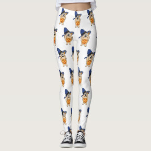 Pumpkin Witch Dog Leggings
