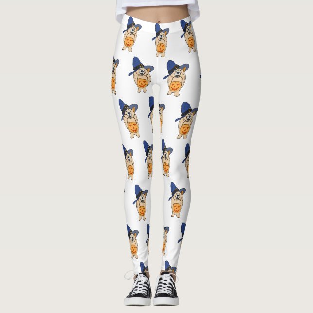 Pumpkin Witch Dog Leggings (Front)