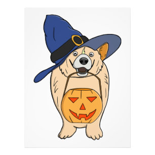 Pumpkin Witch Dog Photo Print