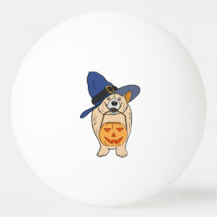 Pumpkin Witch Dog Ping Pong Ball