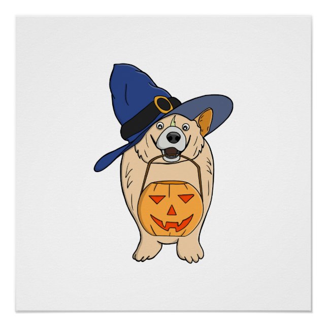 Pumpkin Witch Dog Poster (Front)