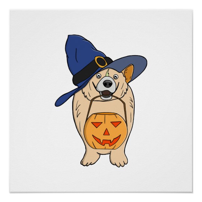 Pumpkin Witch Dog Poster (Front)