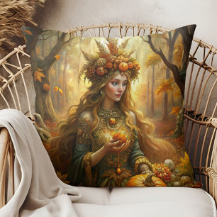 Pumpkin Witch Fairy – Cosy Autumn Witchcore Cushion