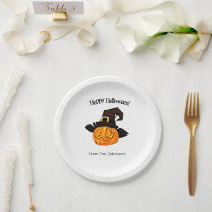 Pumpkin Witch Halloween Paper Plates