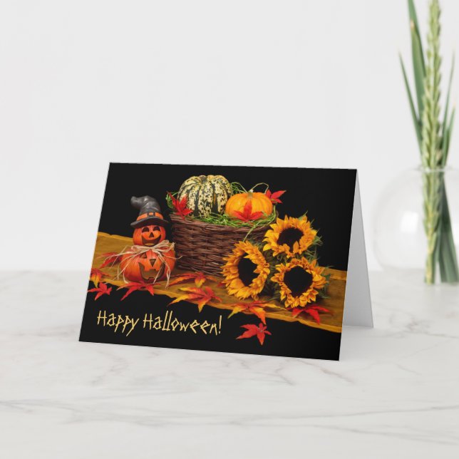 Pumpkin Witch Happy Halloween Greeting Card   (Front)