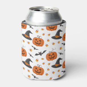 Pumpkin & Witch Hat Halloween Can Cooler