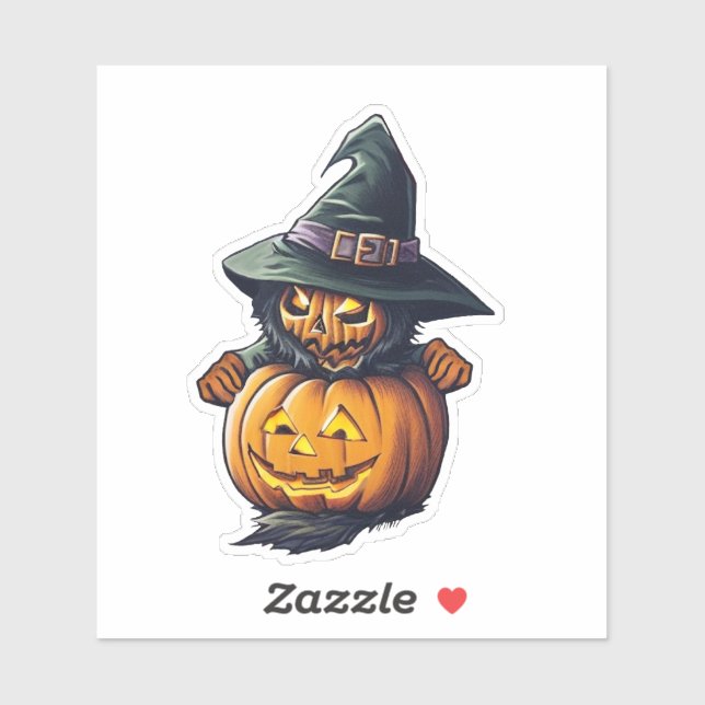 Pumpkin witch in cat costume - (Sheet)