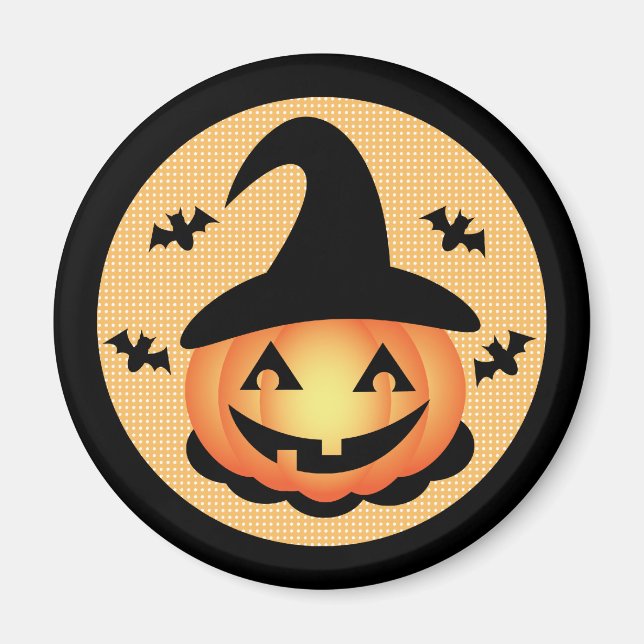 Pumpkin Witch Magnet (Front)