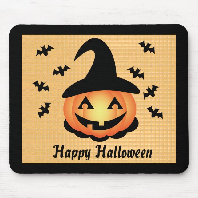 Pumpkin Witch Mousepad (Front)