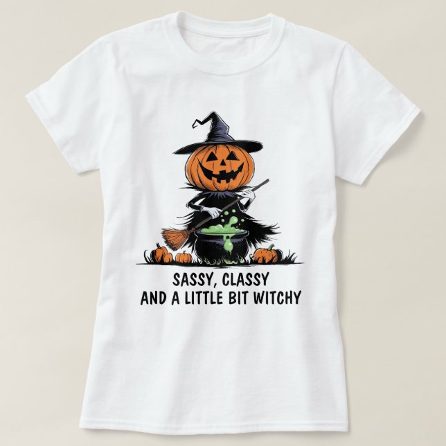 Pumpkin Witch T-Shirt (Design Front)