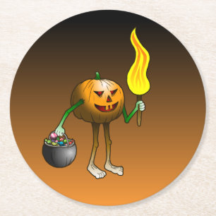 Pumpkin with a torch Coaster