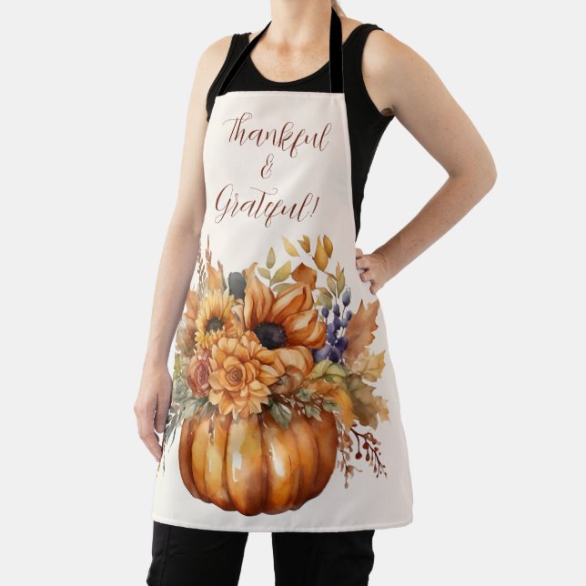 Pumpkin with Flowers-Thanksgiving- Apron (Insitu)