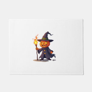 Pumpkin Wizard � Magical Halloween Sorcerer Tee Doormat